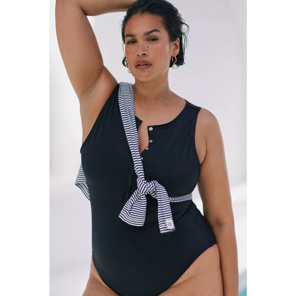 Andie Swim Eco Nylon The Malibu One Piece in Black L NWT - Picture 6 of 6